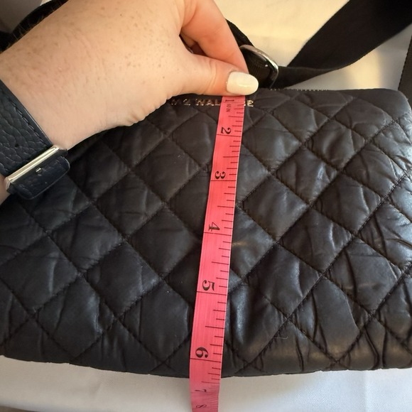 MZ WALLACE Pippa Black Quilted Zip Crossbody Bag Purse 3 Adjustable Straps - Picture 13 of 16